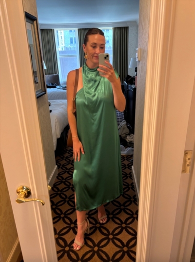 green emerald velvet dress Fleur du Mal Frankie Lace Cupped Slip Dress main image 1