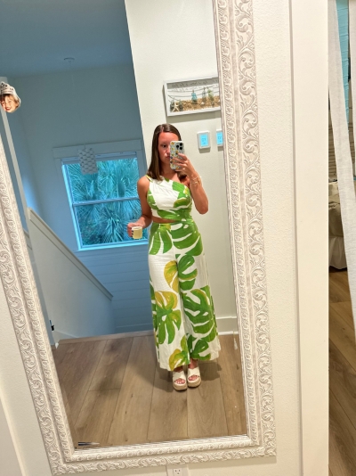 Wide Leg Monstera Jumpsuit | Nuuly