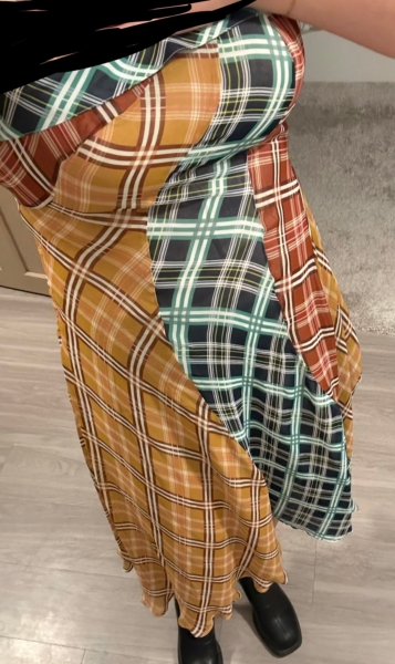 maeve sleeveless asymmetric plaid mix midi dress Maeve Sleeveless Asymmetric Plaid Mix Midi Dress
