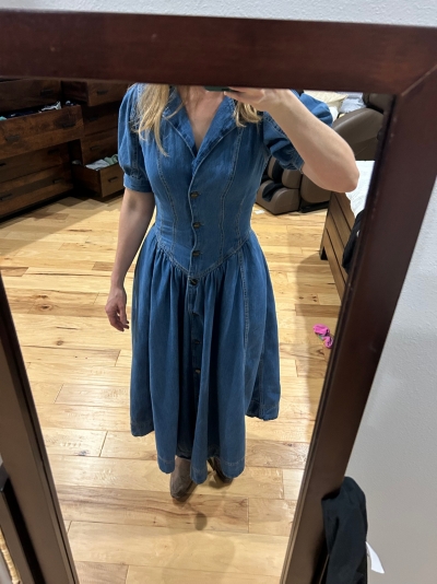 Short-Sleeve Denim Midi Shirt Dress | Nuuly
