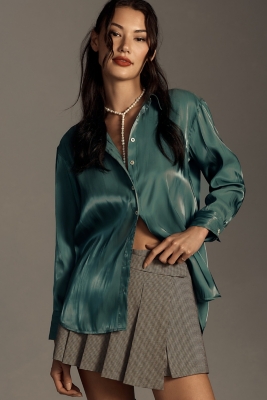 Silky Iridescent Buttondown Shirt | Nuuly
