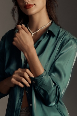 Silky Iridescent Buttondown Shirt | Nuuly
