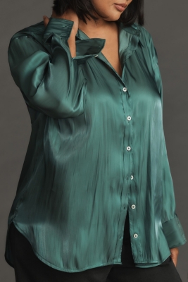 Silky Iridescent Buttondown Shirt | Nuuly