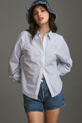 Anthropologie good striped button down shirts