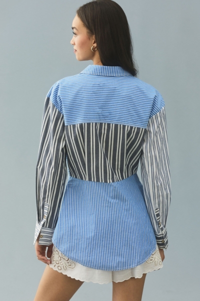 【keinarita】ケイナリタパフスリーブScallop Shirt新品 Reworked Mixed Stripe Buttondown Shirt | Nuuly