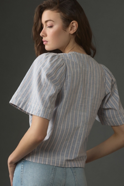 Short-Sleeve Boxy Tie-Front Top | Nuuly