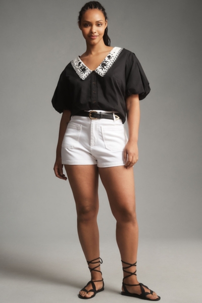 Puff-Sleeve Collared Top | Nuuly