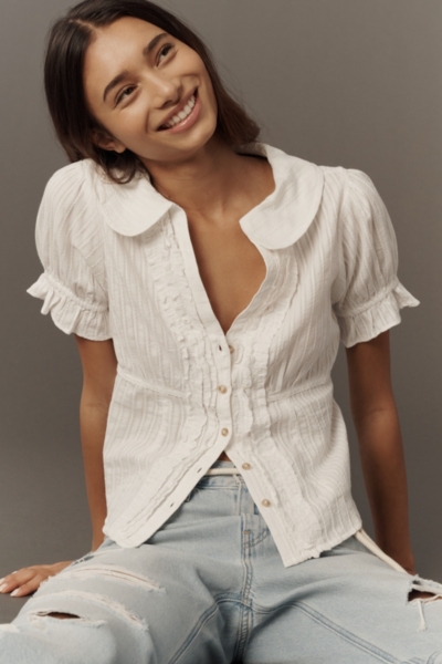 The Keira Tuxedo-Front Blouse | Nuuly