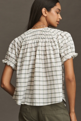 Short-Sleeve Smocked Top
