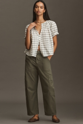 Short-Sleeve Smocked Top