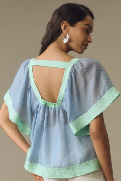 Colorblock Babydoll Top | Nuuly