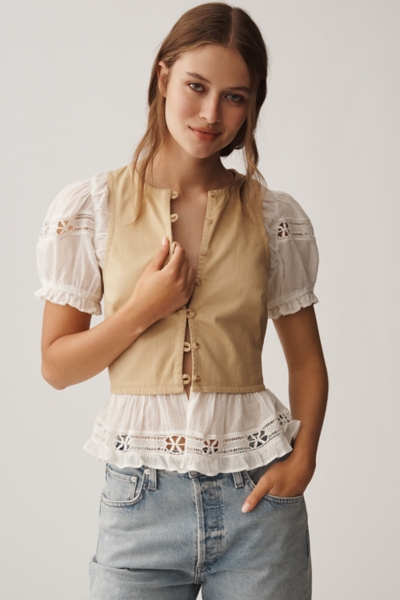 『UNOF』 AIR PUFF TOPS JDY puff sleeve sweater in chocolate | ASOS