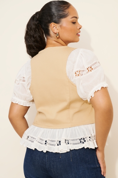 Puff-Sleeve Twofer Top | Nuuly