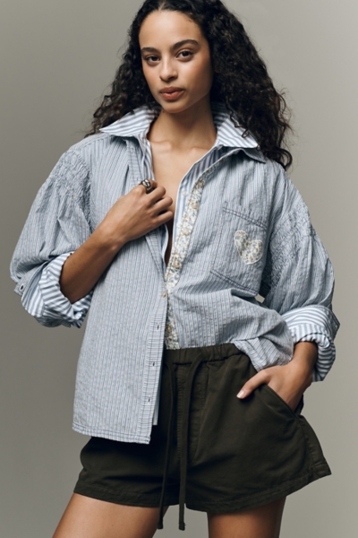 Mix-Print Long-Sleeve Buttondown Shirt | Nuuly