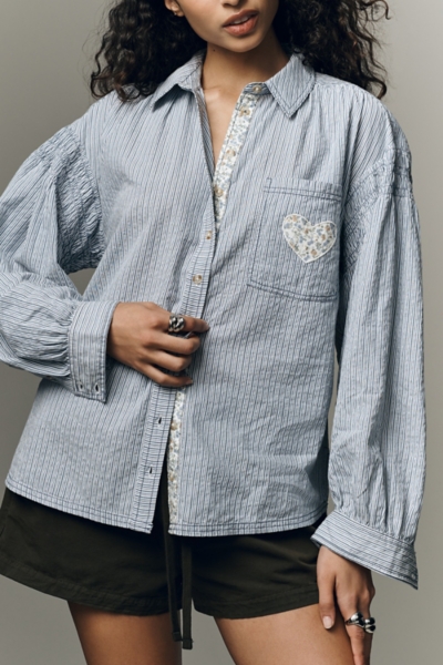 Mix-Print Long-Sleeve Buttondown Shirt | Nuuly