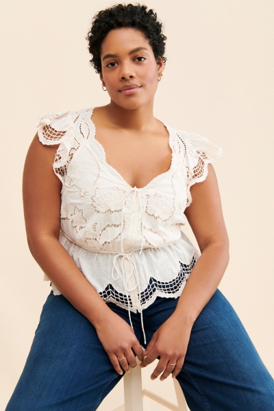 Lace V-Neck Blouse | Nuuly