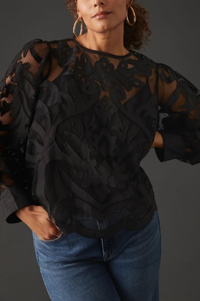 Button-Back Lace Blouse | Nuuly