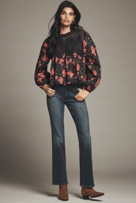 The Iris Long-Sleeve Lace Poplin Blouse