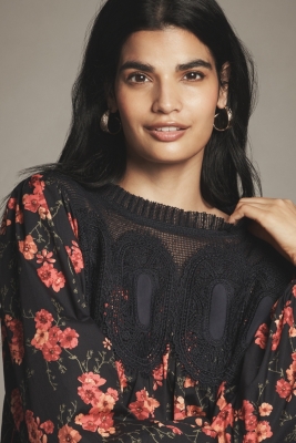 The Iris Long-Sleeve Lace Poplin Blouse