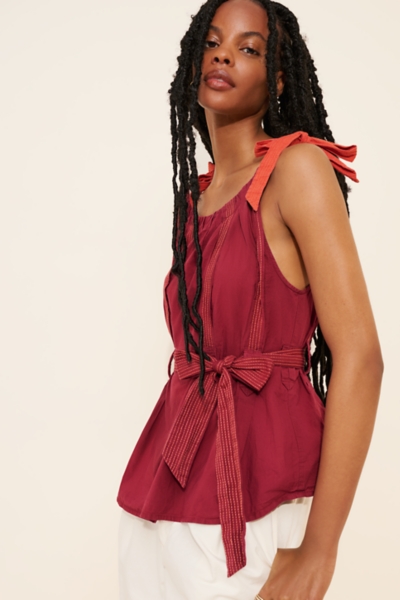 Pleated Tie-Strap Top | Nuuly