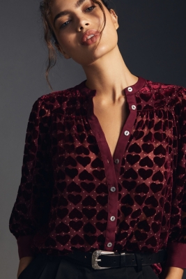 Velvet Burnout Blouse | Nuuly