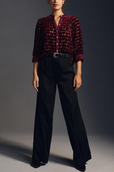 Velvet Burnout Blouse | Nuuly