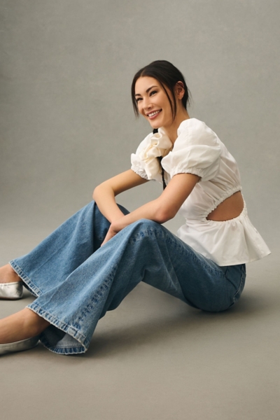 Juno Cutout Peplum Top | Nuuly