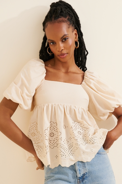 Eyelet Babydoll Top | Nuuly