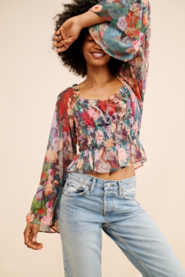 Smocked Puff-Sleeve Blouse | Nuuly