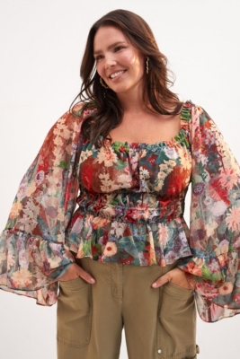 Smocked Puff-Sleeve Blouse | Nuuly