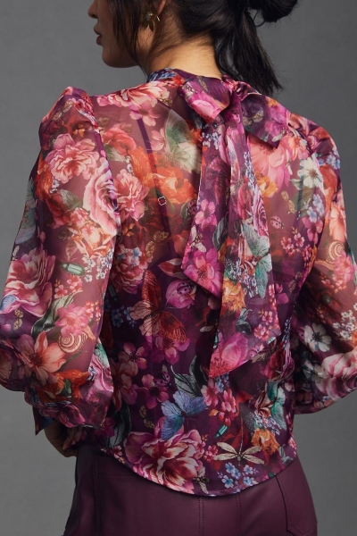 Organza Bow-Back Blouse | Nuuly