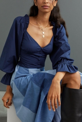 Puff-Sleeved Sweetheart Blouse | Nuuly