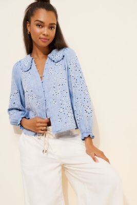 The Keira Collared Button-Front Blouse: Long-Sleev | Nuuly