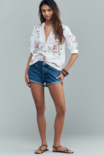 Embroidered Darcey Popover Swing Top | Nuuly