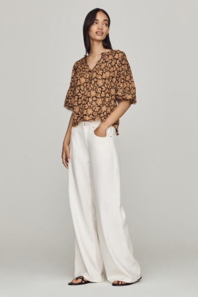 Pintuck Short-Sleeve Swing Top | Nuuly