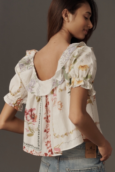 Short Puff Sleeve Collared Blouse | Nuuly