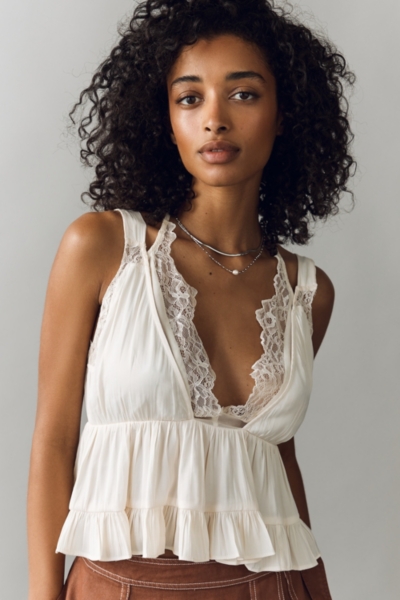Lace-Trim Babydoll Blouse | Nuuly