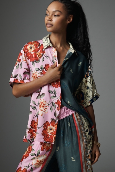 Silky Floral Oversized Surf Shirt | Nuuly