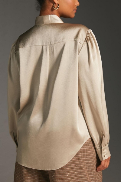 Satin Tie-Neck Blouse | Nuuly