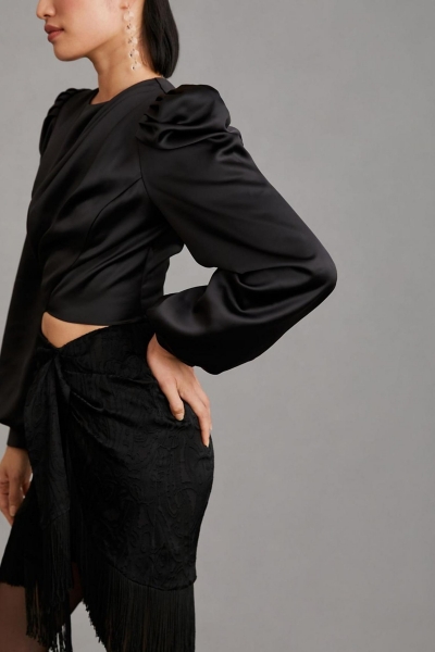 Satin Puff-Sleeve Top | Nuuly