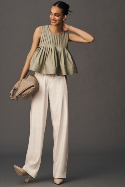 新作サルセーション　Back Pleat Tank Top Sacai Back Pleat Black T-shirt – Runway Catalog