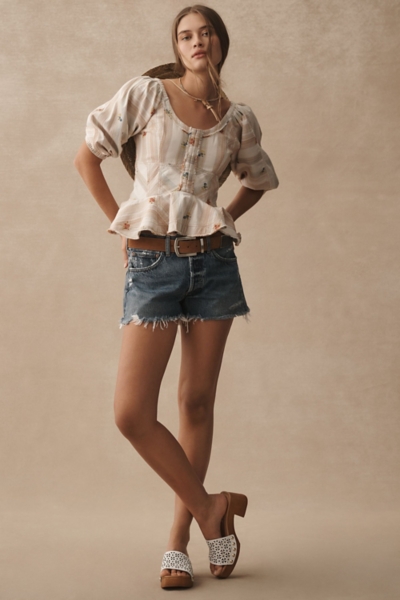 Puff-Sleeve Peplum Blouse | Nuuly