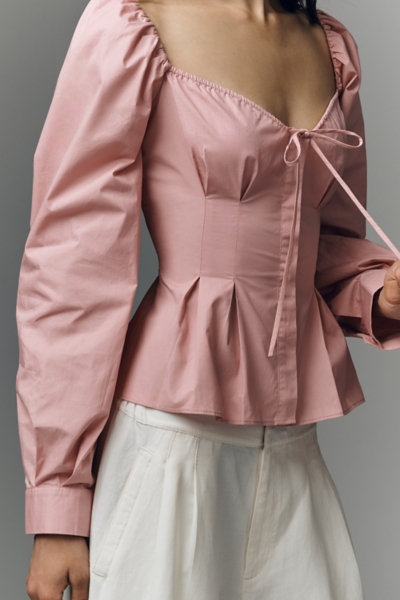 Cloverfield Peplum Long-Sleeve Top | Nuuly