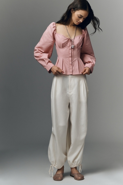 Cloverfield Peplum Long-Sleeve Top | Nuuly