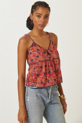 Embroidered Babydoll Cami Nuuly