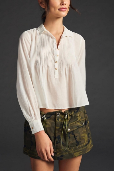 Pintuck Button-Front Blouse | Nuuly