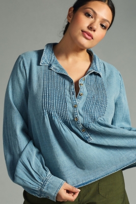 【foufou】classical pintuck blouse（新品・未使用） PINTUCK PEASANT BLOUSE | Lucky Brand