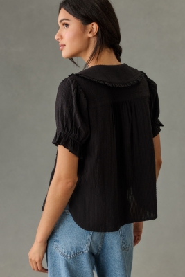 Keira Collared Button-Front Blouse