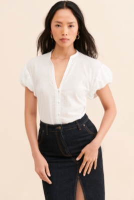 Bubble-Sleeve Buttoned Blouse | Nuuly