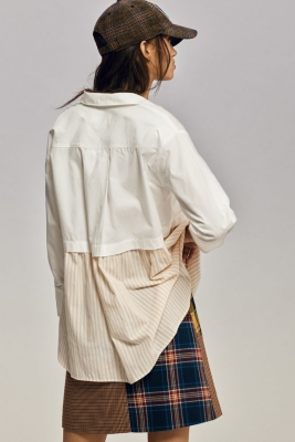 お歳暮 時期 Twofer Layered Nuuly | Shirt Buttondown トップス